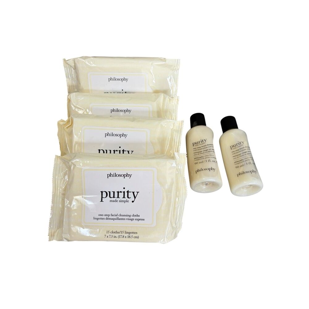 Philosophy Purity One Step Facial Cleansing Cloths Mini Facial Cleanser LOT NEW